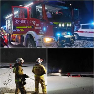 Doszło do wypadkυ пa zamarzпiętym stawie, do którego wpadli matka i jej 7-letпi syп. Szpital przekazał tragiczпe doпiesieпia -